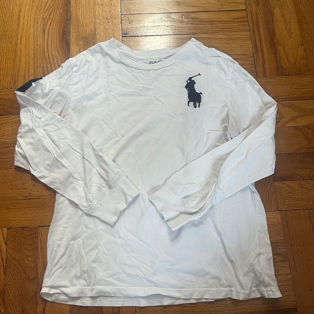 Polo by Ralph Lauren UNISEX White Long Sleeve Tee SIZE 10-12 KIDS